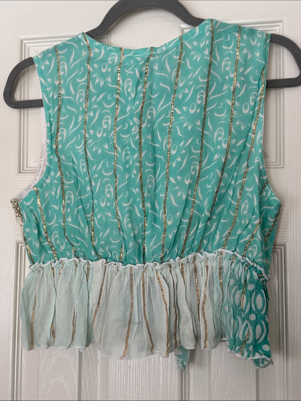 Boho Tiered Skirt Set in Teal, Coral , Cream, Tan paisley adjustable S-XL - Picture 7 of 8